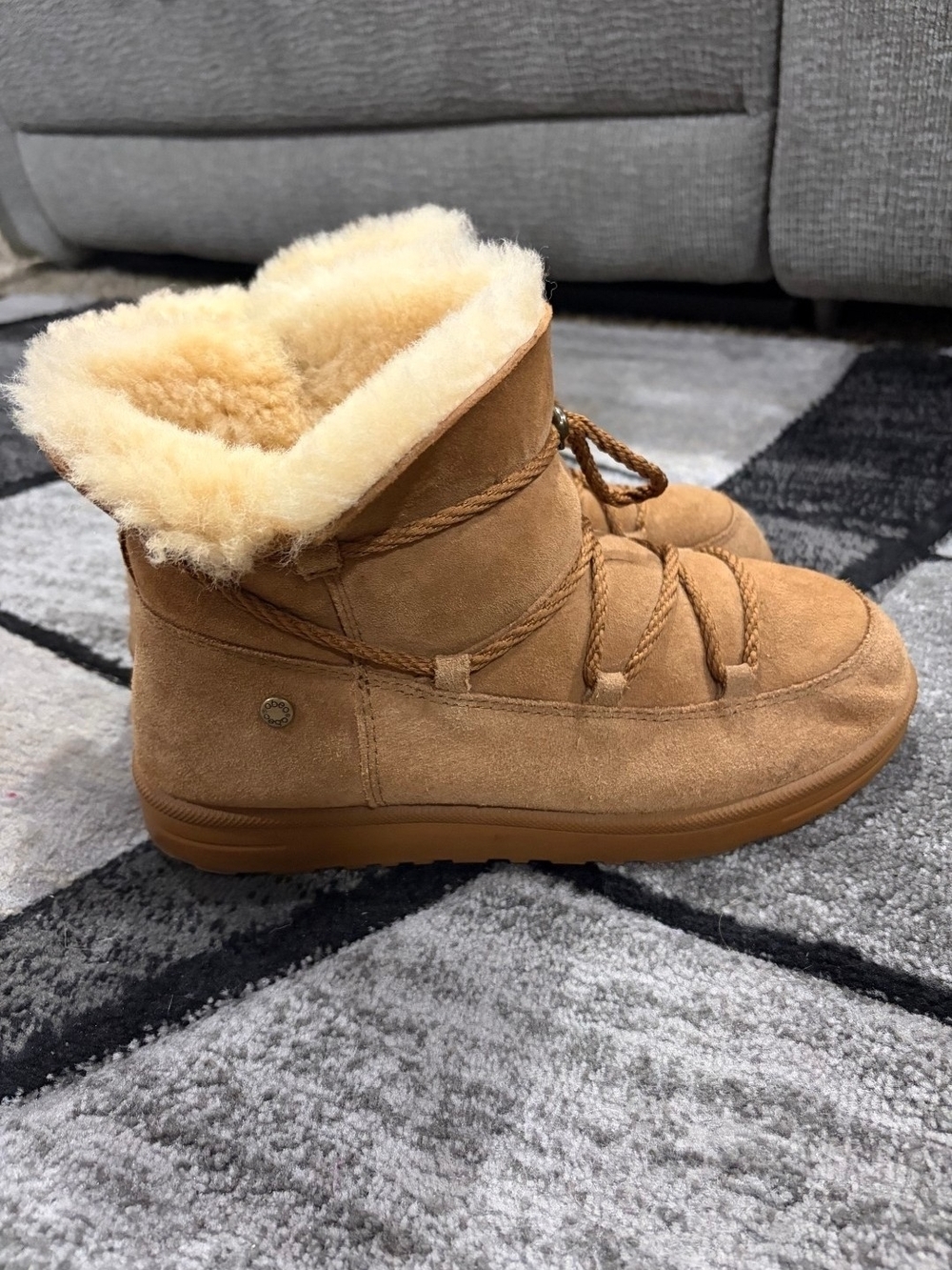 Abeo Tan Suede Shearling-Lined Winter Boot